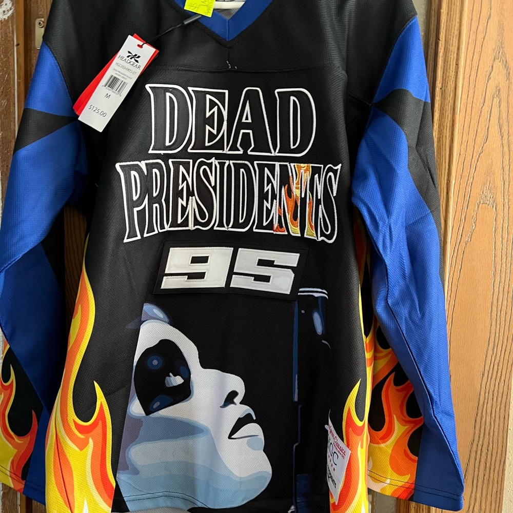 New Dead Presidents Graphic Long Sleeve Jersey with Flames